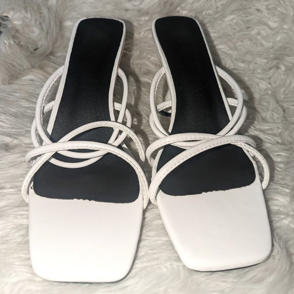 White Strappy Heel Sandal - Picture 1 of 3